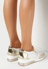 Pantofi casual Alb cu auriu
