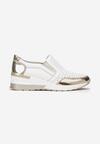 Pantofi casual Alb cu auriu