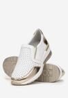 Pantofi casual Alb cu auriu