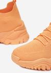 Pomarańczowe Sneakersy z Elastyczną Wsuwaną Cholewką Noslani