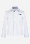 Biała Bawełniana Koszula z Ozdobną Kieszonką Zedora
