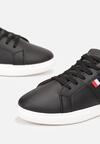 Czarne Buty Sportowe na Płaskiej Podeszwie ze Sznurowaniem i Okrągłym Noskiem Caseymid