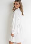 Biała Taliowana Sukienka Koszulowa Mini Arukini
