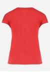 Czerwony T-shirt Bawełniany z Nadrukiem Iondia