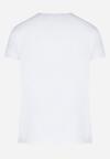 Biały T-shirt z Nadrukiem z Motywem Księżyca i Napisem Zitlalia