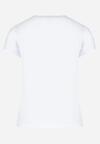 Biały Bawełniany T-shirt z Krótkim Rękawem i Nadrukiem Naremena