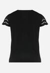 Czarny T-shirt Bawełniany z Haftem Evamena