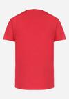 Czerwona Koszulka z Krótkim Rękawem i Ozdobnym Nadrukiem Naidela