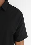 Czarna Bawełniana Koszulka Polo z Guzikami Przy Dekolcie Tasnem