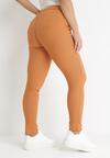 Pomarańczowe Spodnie Skinny z Gumką w Pasie Erilia