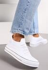 Białe Trampki z Elastyczną Cholewką z Perforacją Ellivia