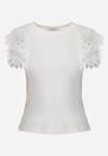 Biały Bawełniany Top z Koronką przy Ramionach Learena