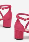 Fuksjowe Sandały na Słupku Angeletta