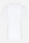 Biała Koszulka Bawełniana z Nadrukiem Carya