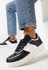 Biało-Czarne Sneakersy Sznurowane Finos