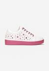 Biało-Różowe Sneakersy Sznurowane Tazaya