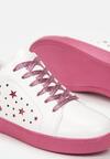 Biało-Różowe Sneakersy Sznurowane Tazaya