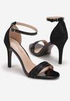 Czarne Sandały Połyskujące na Szpilce Semma