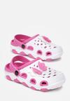 Papuci Alb cu fucsia