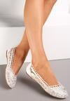 Złote Koronkowe Balerinki Wsuwane Treada