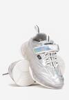 Białe Buty Sportowe z Rzepem i Hologramowym Połyskiem Anittra