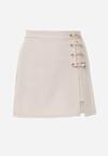 Beżowe Szorty Imitujące Spódnicę z Agrafkami Josellin
