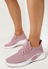 Różowe Buty Sportowe z Elastyczną Cholewką Askya