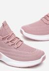 Różowe Buty Sportowe z Elastyczną Cholewką Askya