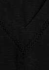 Czarna Bluzka z Rozszerzanym Dołem i Ażurowymi Wstawkami Urinity