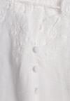 Biała Bluzka z Krótkimi Rękawami i Ozdobnym Haftem Emmania