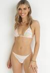 Jasnoróżowe Bikini z Wiązaniem na Szyi i Siateczkową Spódnicą Mitsue