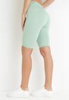 Miętowe Dopasowane Szorty Kolarki Molive