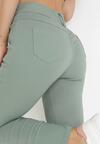 Zielone Spodnie Skinny z Wysokim Stanem Ninga