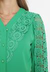 Zielona Koszula z Ażurowymi Wstawkami Lilecca