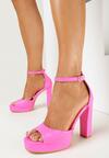 Różowe Sandały na Platformie i Słupku Malelle