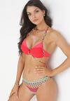 Czerwone Bikini z Wzorzystymi Figami I Biustonoszem Push Up Stellecca
