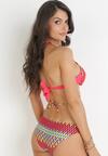 Czerwone Bikini z Wzorzystymi Figami I Biustonoszem Push Up Stellecca