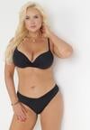 Czarne Gładkie Bikini z Biustonoszem Push Up Allette