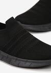 Czarne Buty Sportowe z Elastyczną Cholewką przed Kostkę Kranali