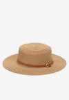 Beżowy Kapelusz Pleciony z Paskiem Ivelia