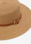 Beżowy Kapelusz Pleciony z Paskiem Ivelia