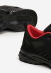 Czarno-Czerwone Buty Sportowe przed Kostkę Sznurowane Fima