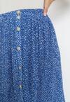Niebieska Plisowana Spódnica Maxi z Wiskozy Marano