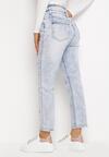 Jasnoniebieskie Jeansy Mom Fit w Serduszka Irothy