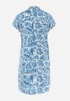 Niebieska Sukienka Koszulowa z Wiskozy Oarsilla
