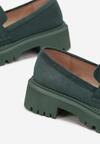 Zielone Mokasyny na Grubej Podeszwie Sedvige