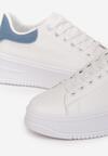 Biało-Niebieskie Sneakersy na Grubej Podeszwie Drina