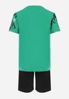 Zielono-Czarny 2-Częściowy Bawełniany Komplet Koszulka i Szorty Cleopet