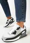 Czarno-Szare Sneakersy na Grubej Podeszwie z Wstawką Denni
