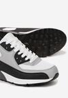Czarno-Szare Sneakersy na Grubej Podeszwie z Wstawką Denni